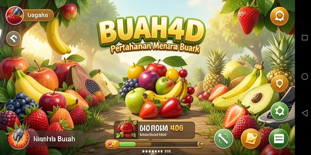 Tampilan menakjubkan dari gameplay Tower Defense BUAH4D.