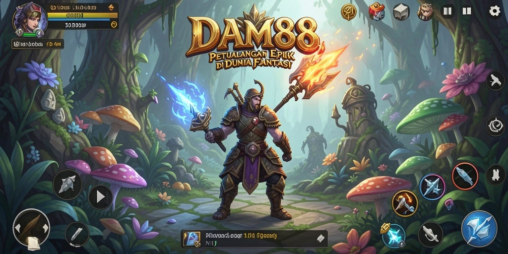 Tampilan gameplay <strong>DAM88</strong> dengan aksi seru dan karakter yang beragam.