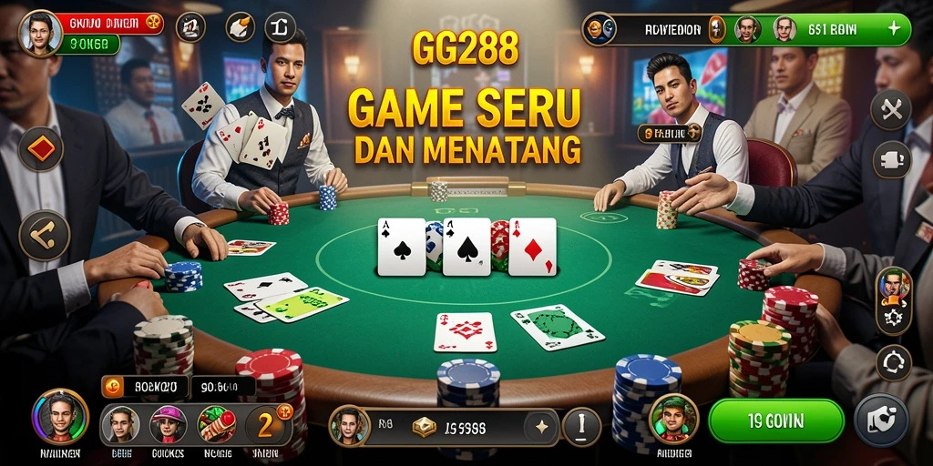 Screenshot GG288 menampilkan aksi seru permainan Poker.