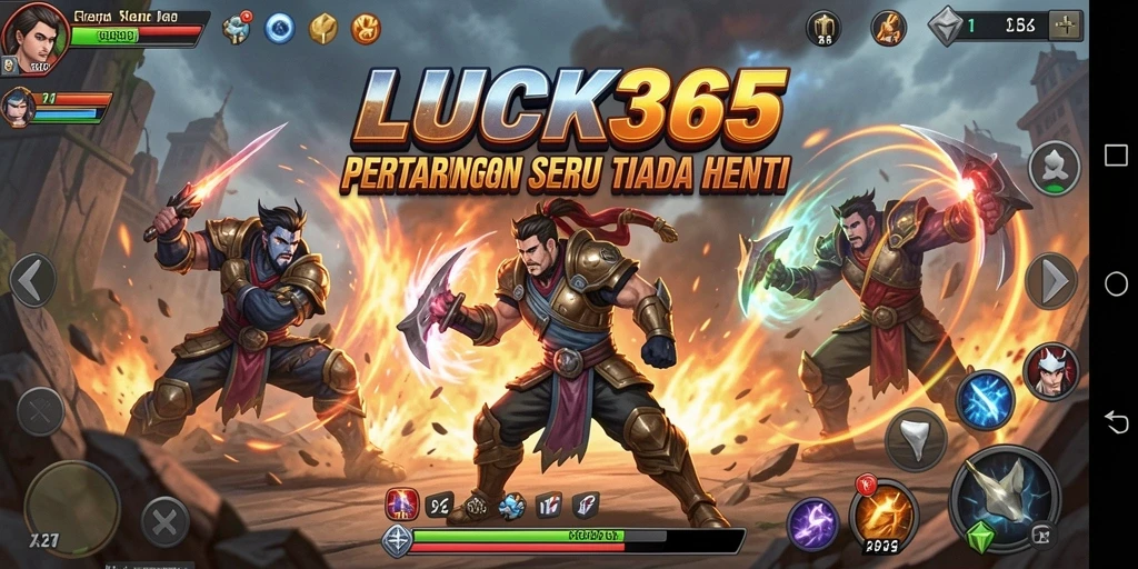 Tampilan gameplay LUCK365 dengan aksi pertarungan yang intens.