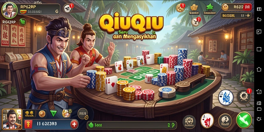 Tampilan gameplay QiuQiu yang menarik dan interaktif.
