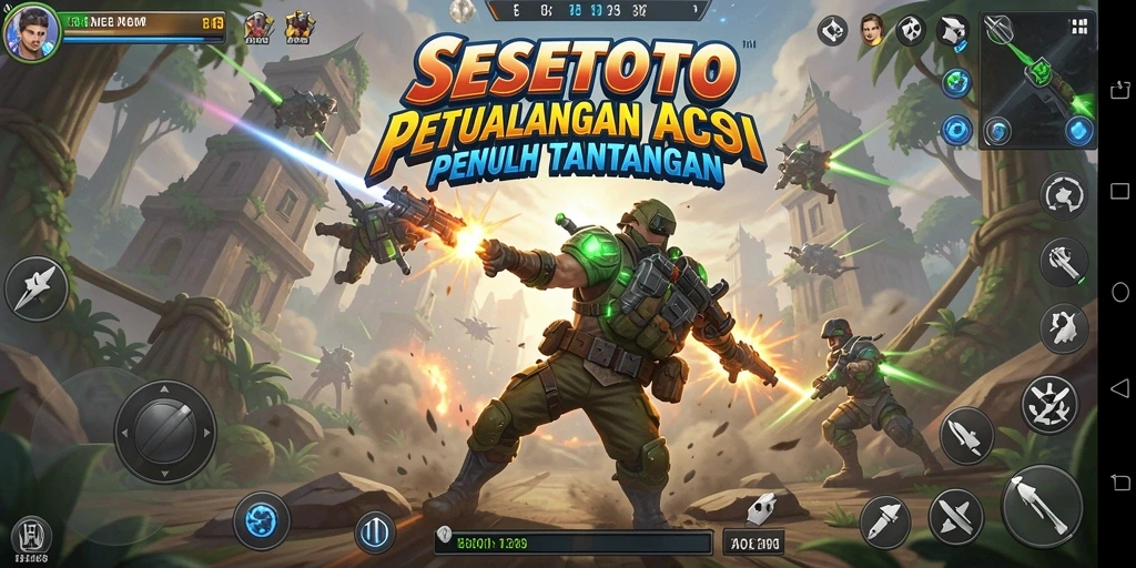 Tampilan seru gameplay SESETOTO yang penuh aksi.